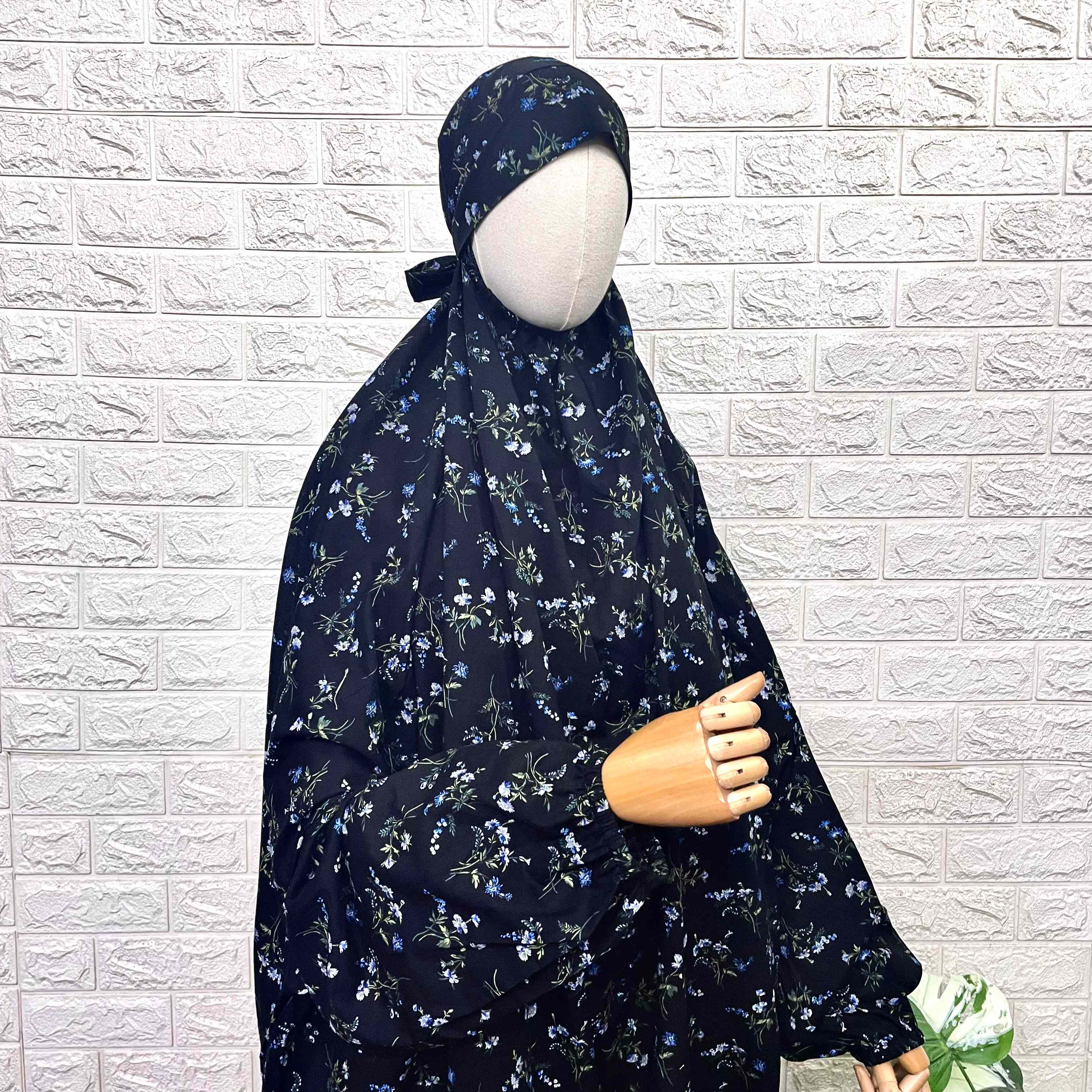 Black Pure Cotton Prayer Jilbab