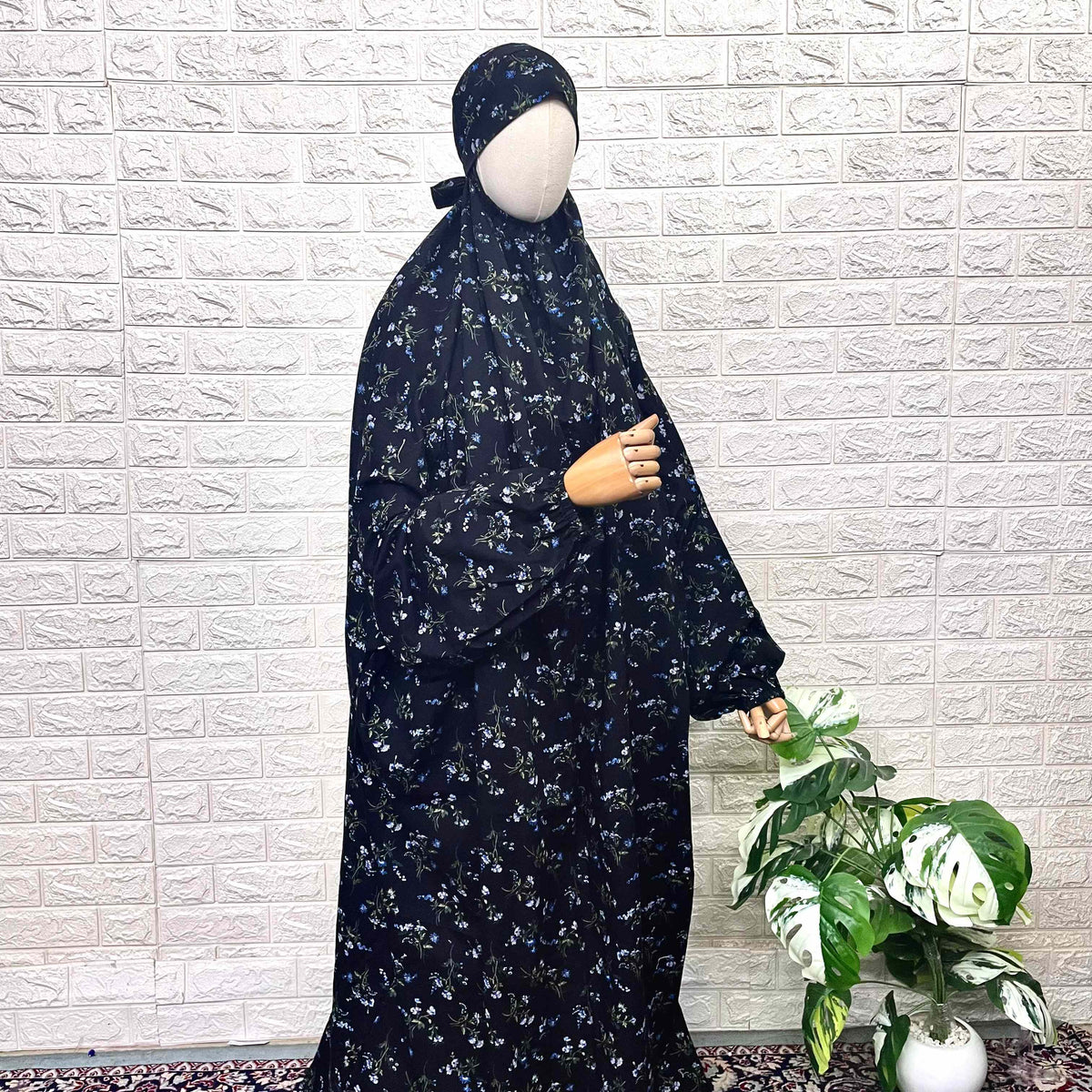 Black Pure Cotton Prayer Jilbab