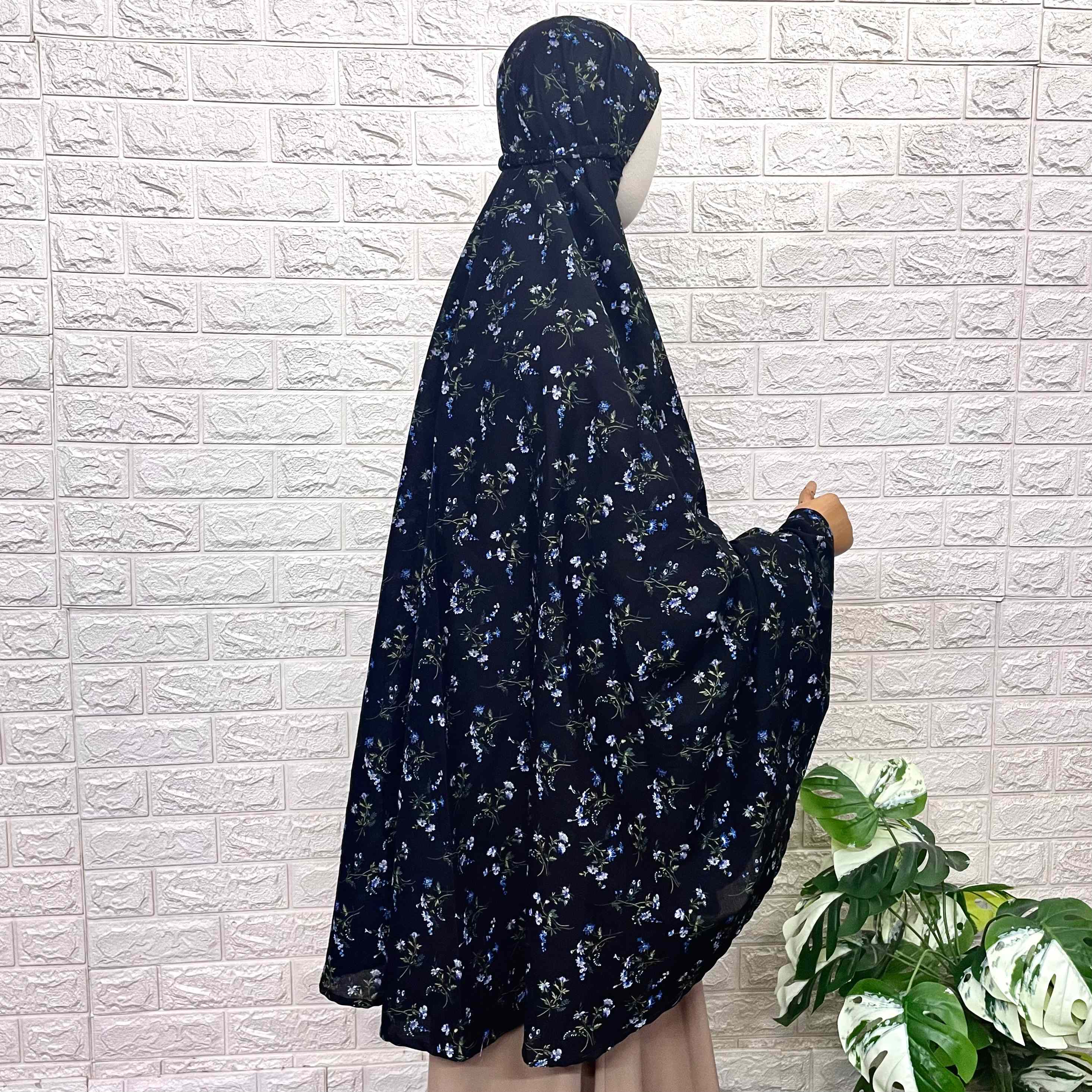 Black Pure Cotton Salah Khimar