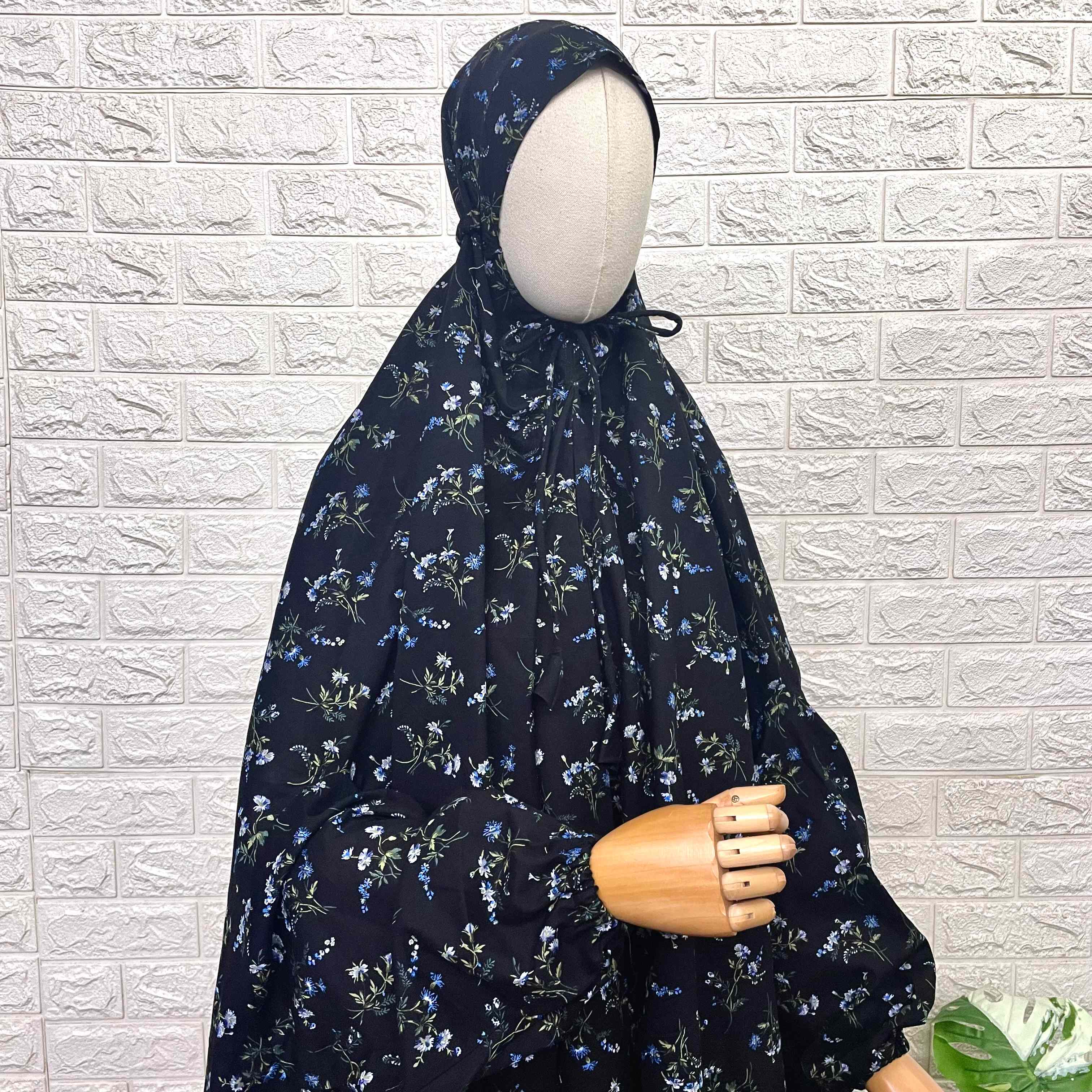 Black Pure Cotton Salah Khimar