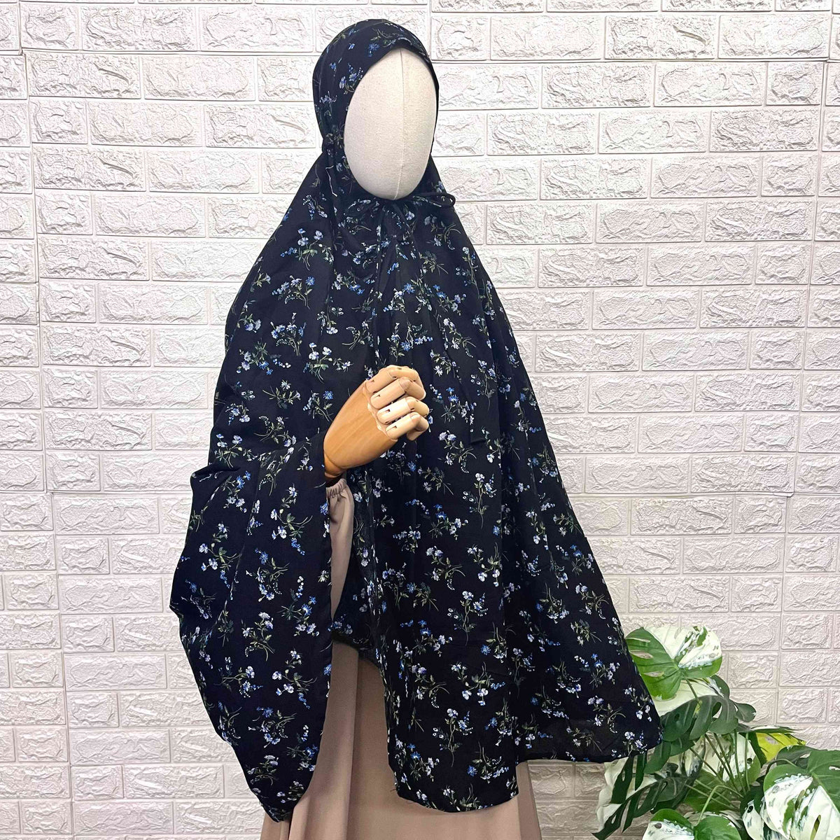 Black Pure Cotton Salah Khimar