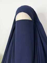 Navy Round Khimar
