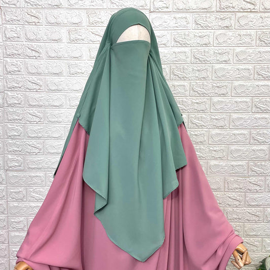 Emerald French Veil Khimar
