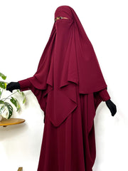 Maroon Kaftan Abaya Or Khimar Set