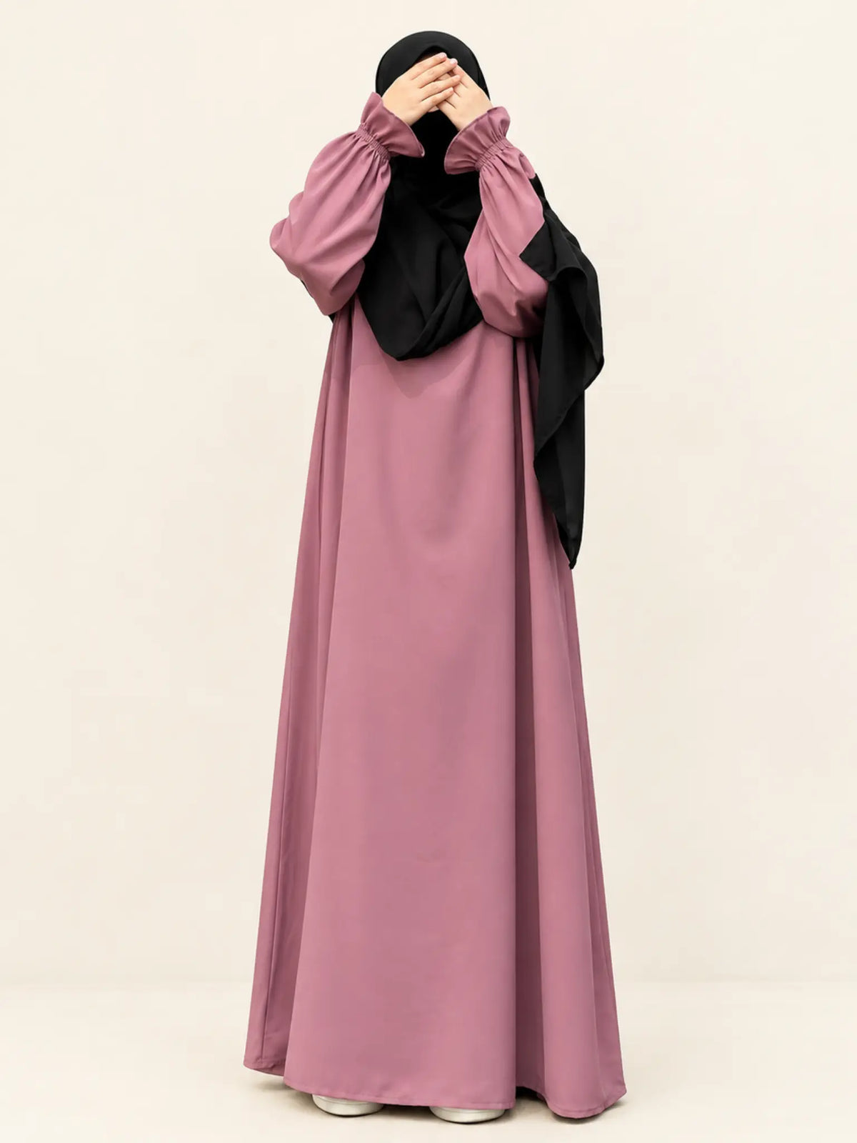 Basic Abaya With Flower Sleeves