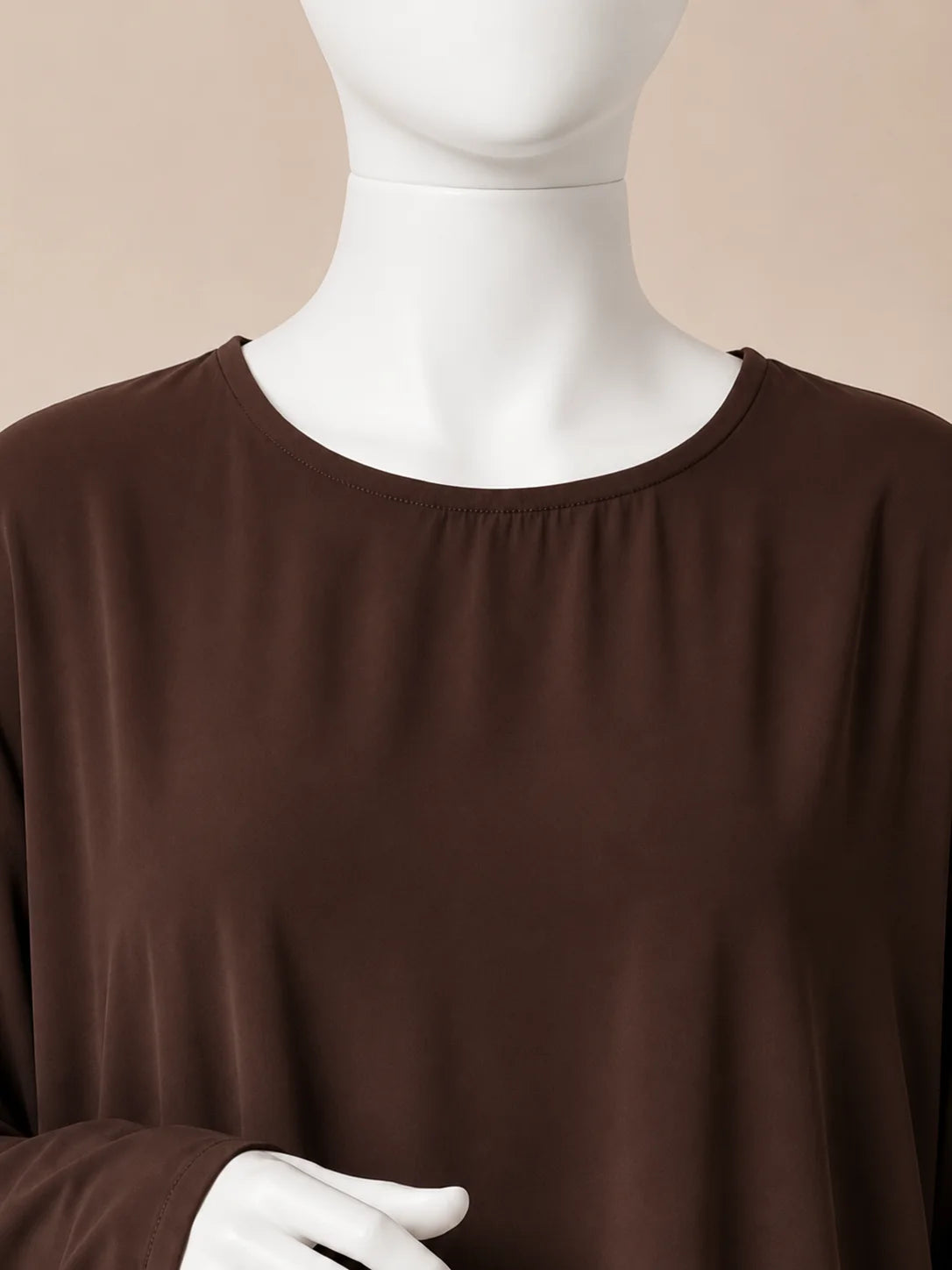Brown Abaya with contrast piping