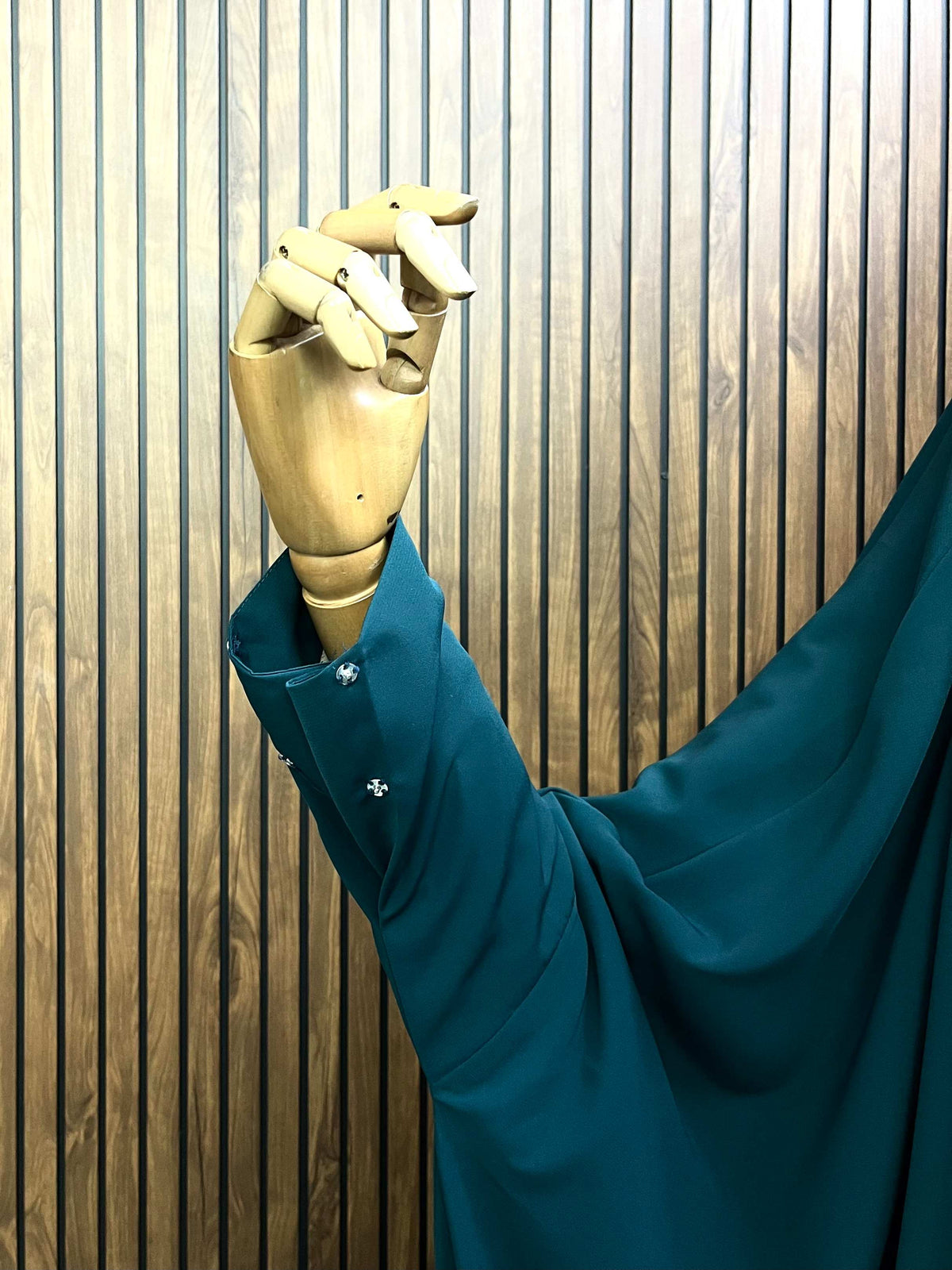 Teal Jilbab With Plain Sleeves