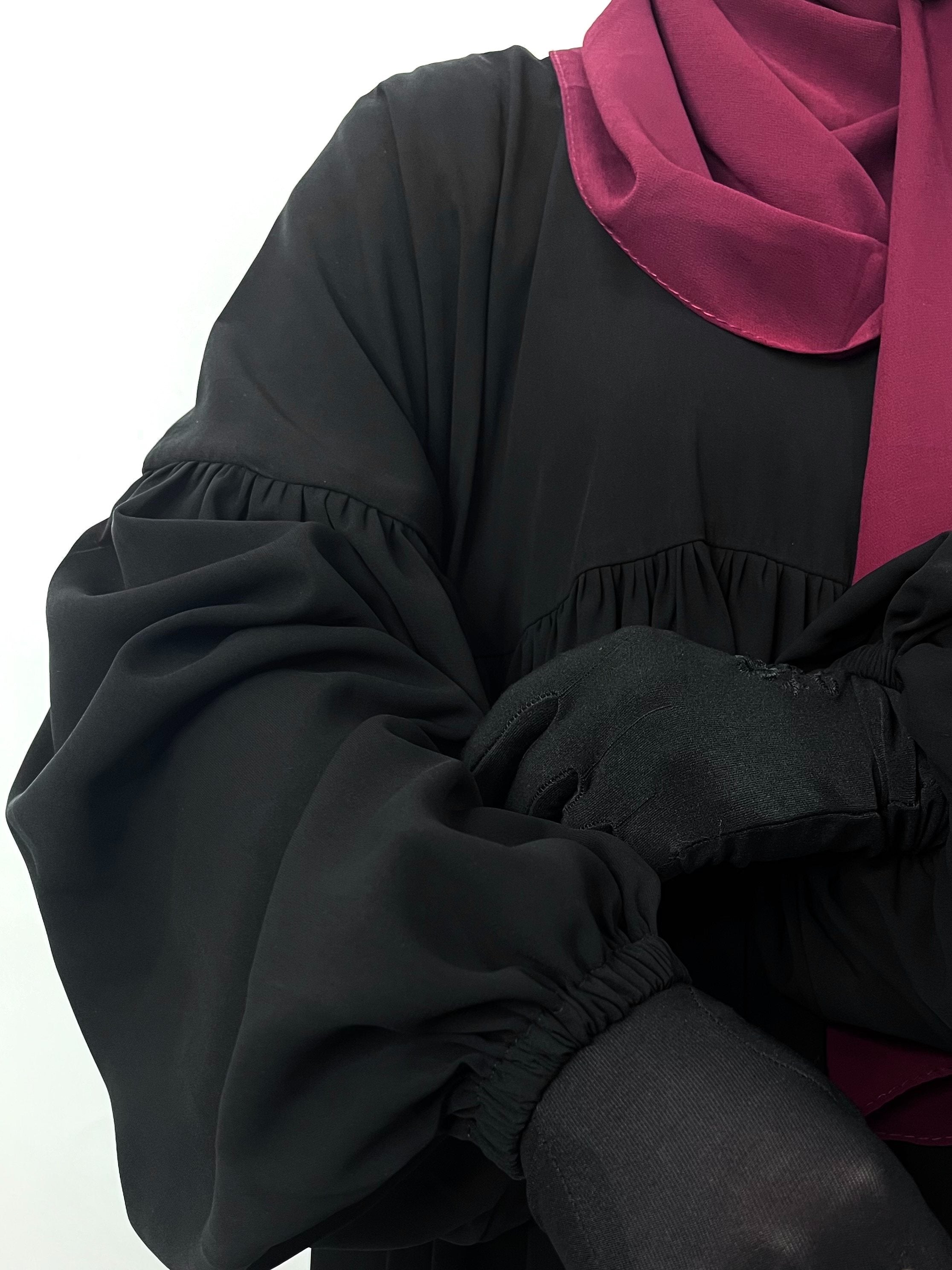 Frills Abaya With Pleated Sleeves