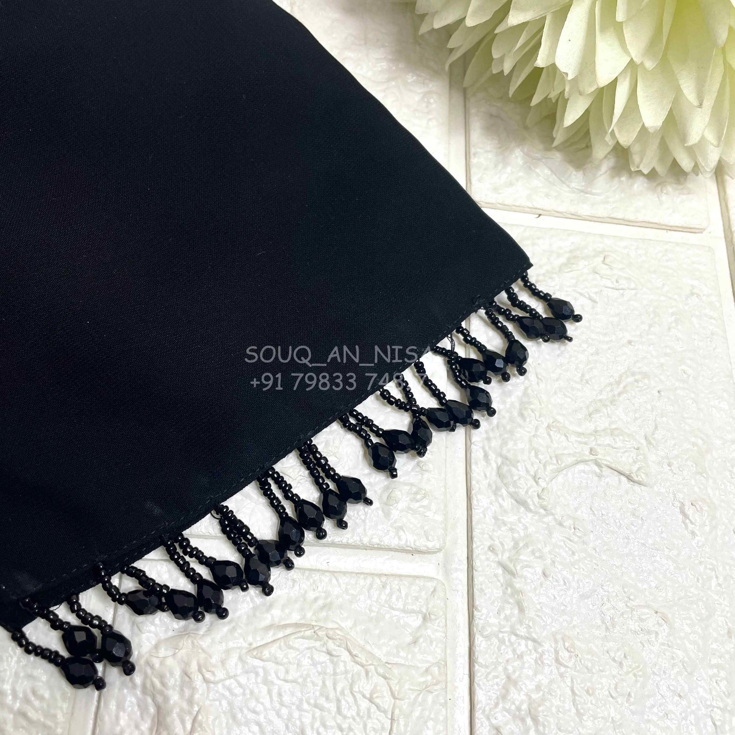 Black Saudi niqab with beads