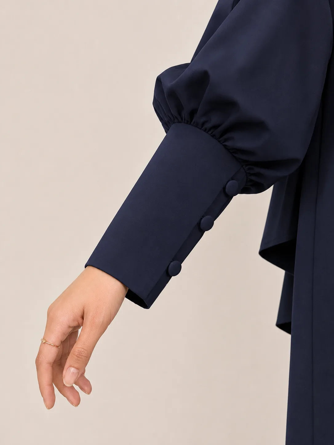Navy Blue Nursing Abaya With Cape