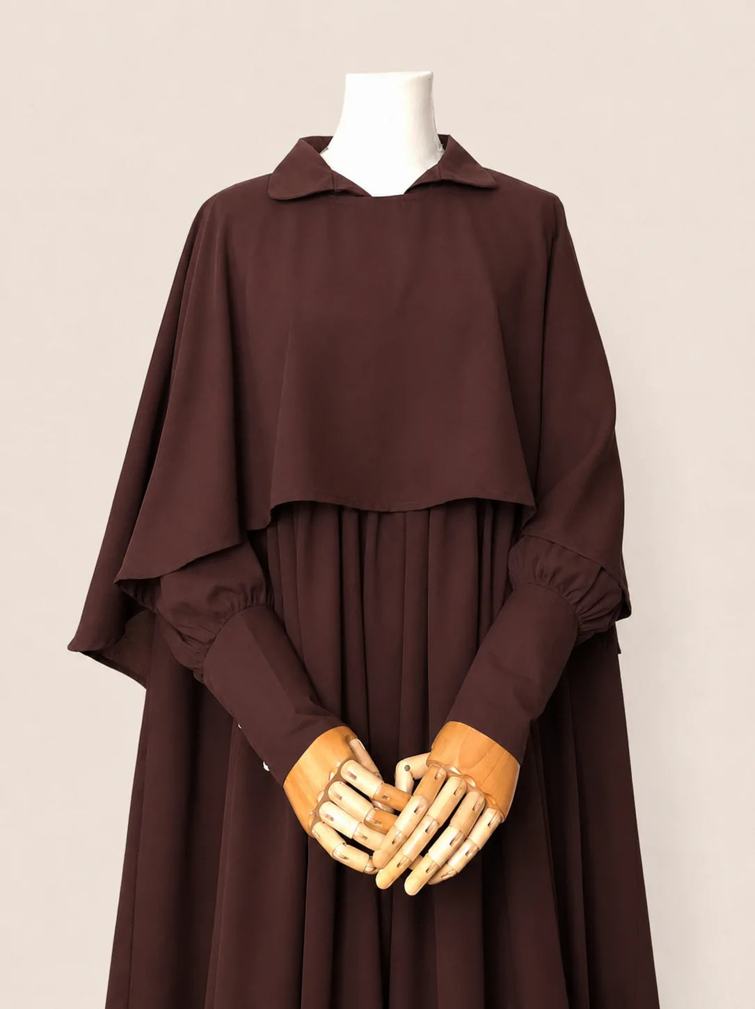 Brown Nursing Abaya With Cape