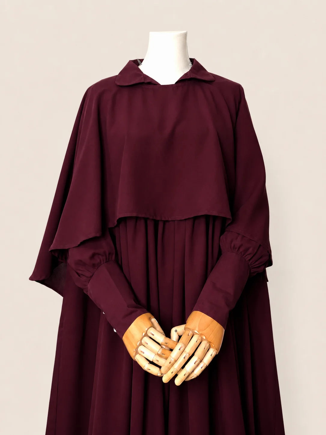 Maroon Nursing Abaya With Cape