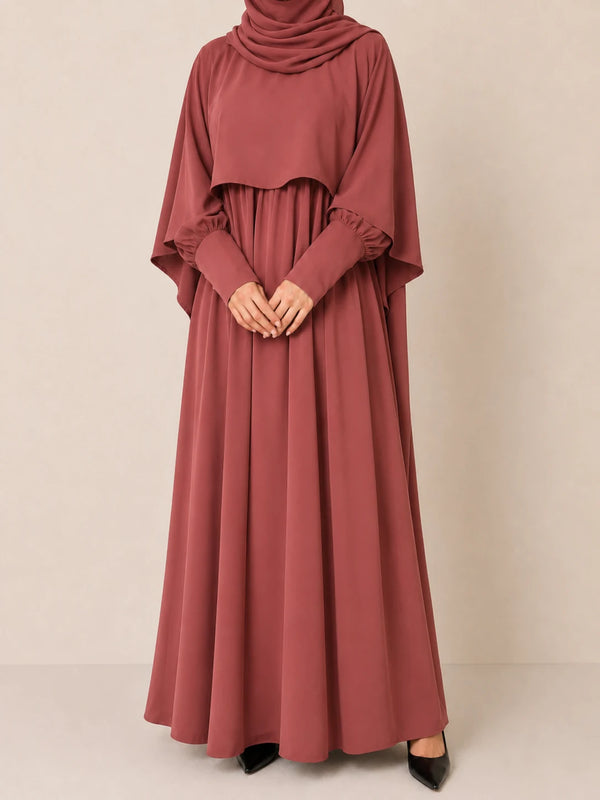 Pecan Nursing Abaya With Cape