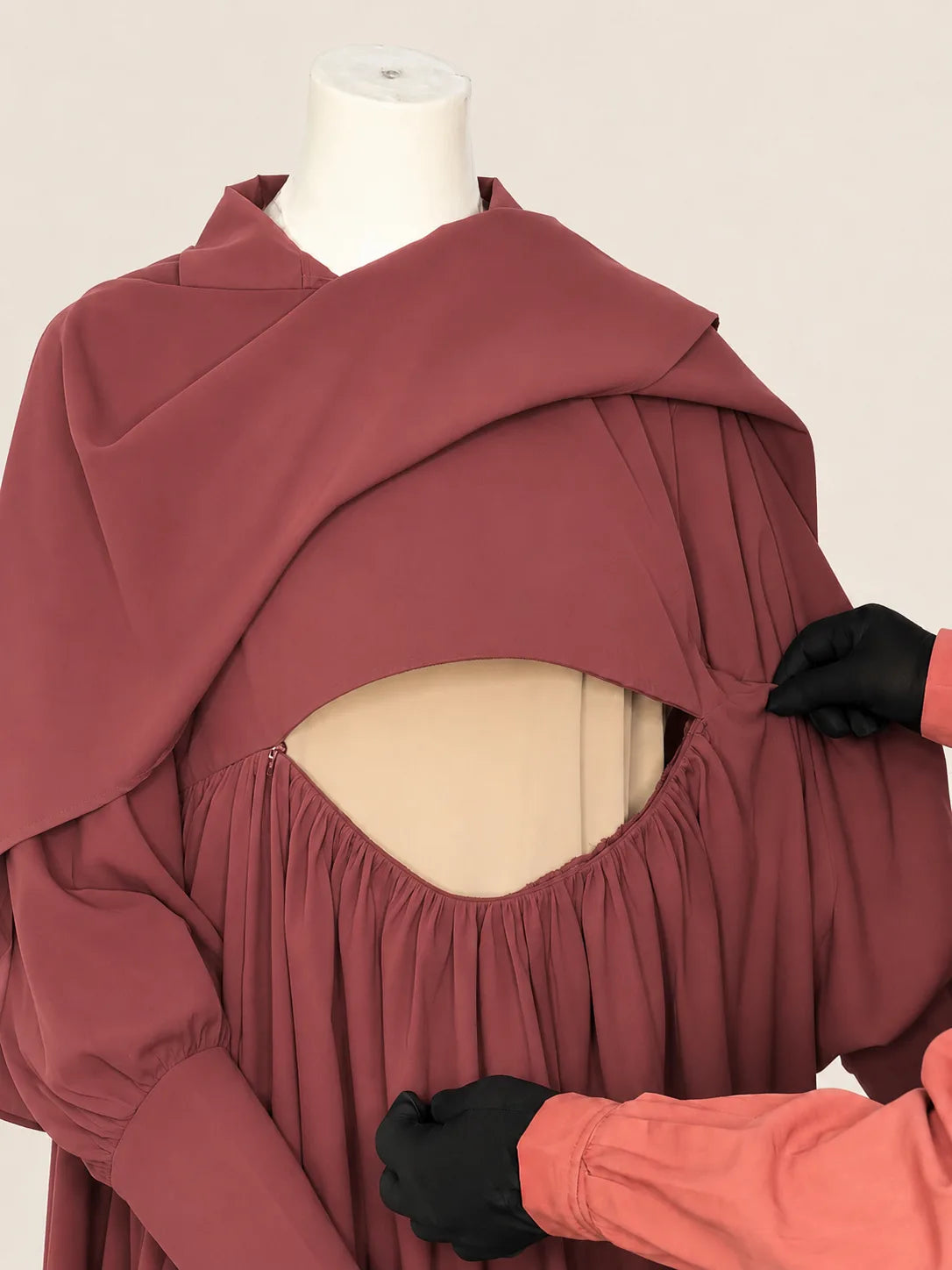 Pecan Nursing Abaya With Cape
