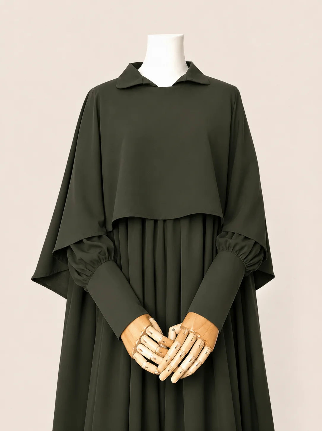 Olive Nursing Abaya With Cape