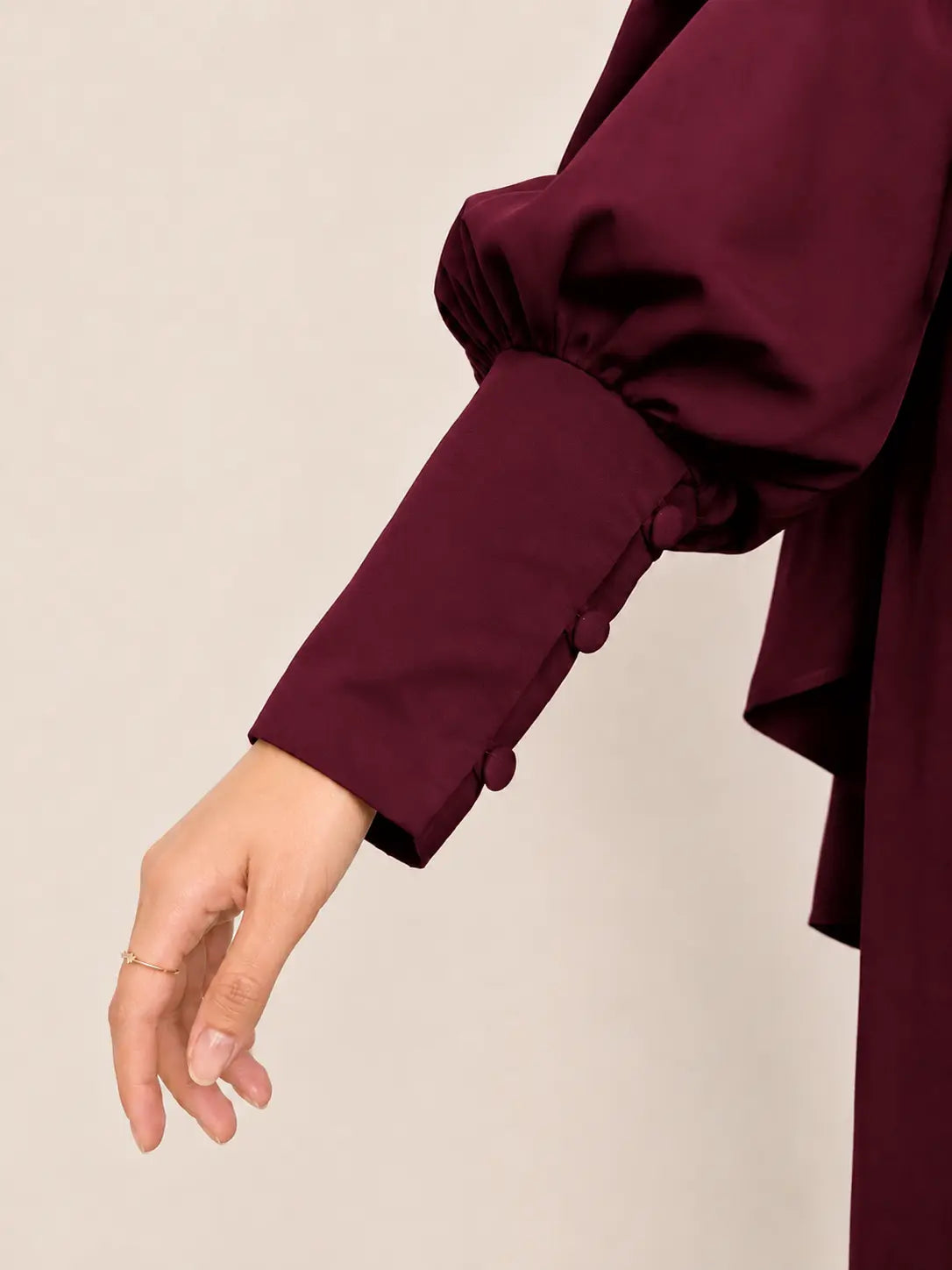 Maroon Nursing Abaya With Cape