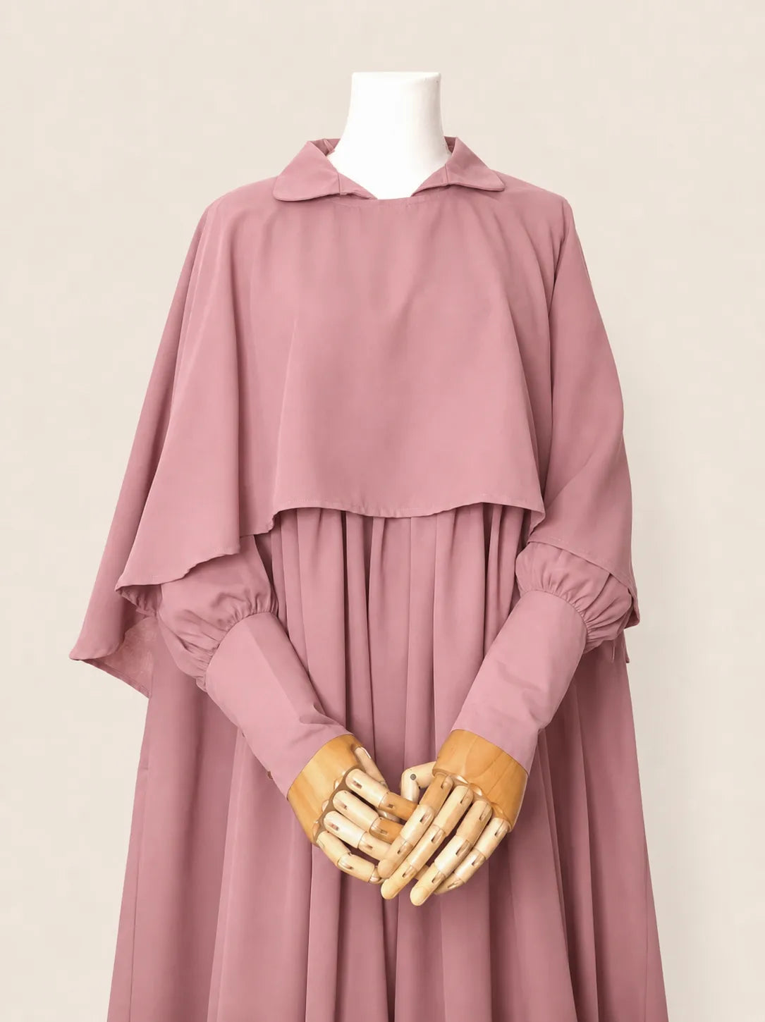 Pastel Pink Nursing Abaya With Cape