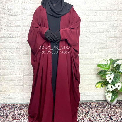 Maroon Front Open Kaaftan Abaya