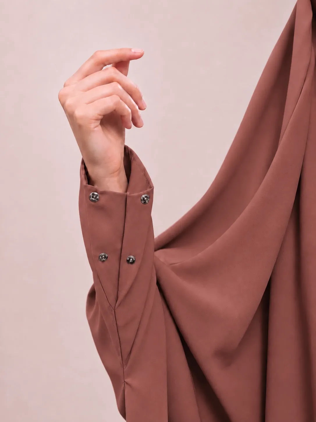 Pecan Jilbab With Plain Sleeves