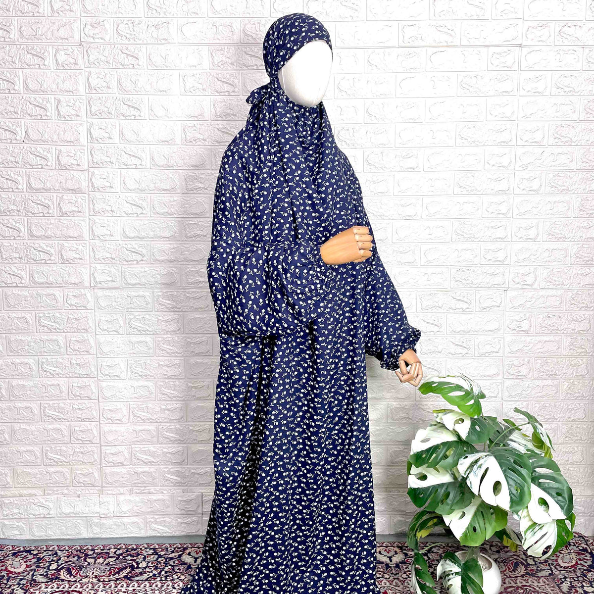 Blue Rayon Cotton Prayer Jilbab