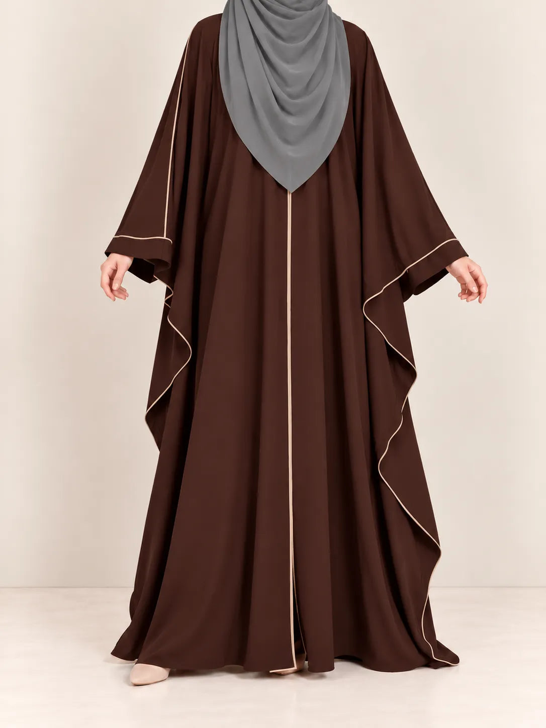 Kaftan Abaya With Contrast Piping