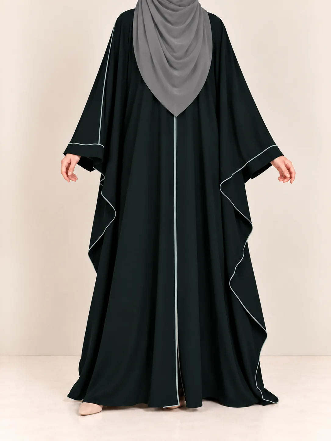 Kaftan Abaya With Contrast Piping