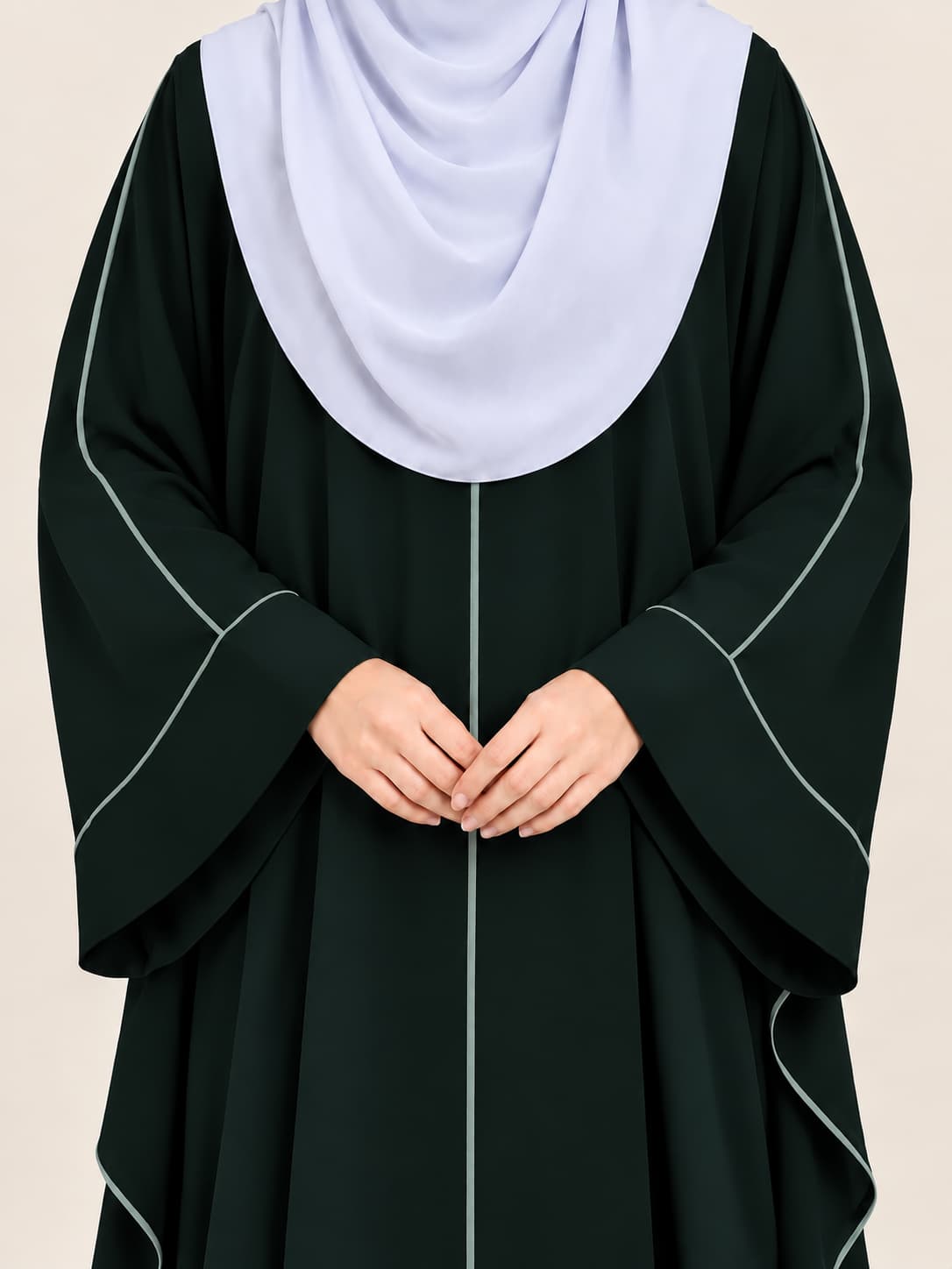 Kaftan Abaya With Contrast Piping