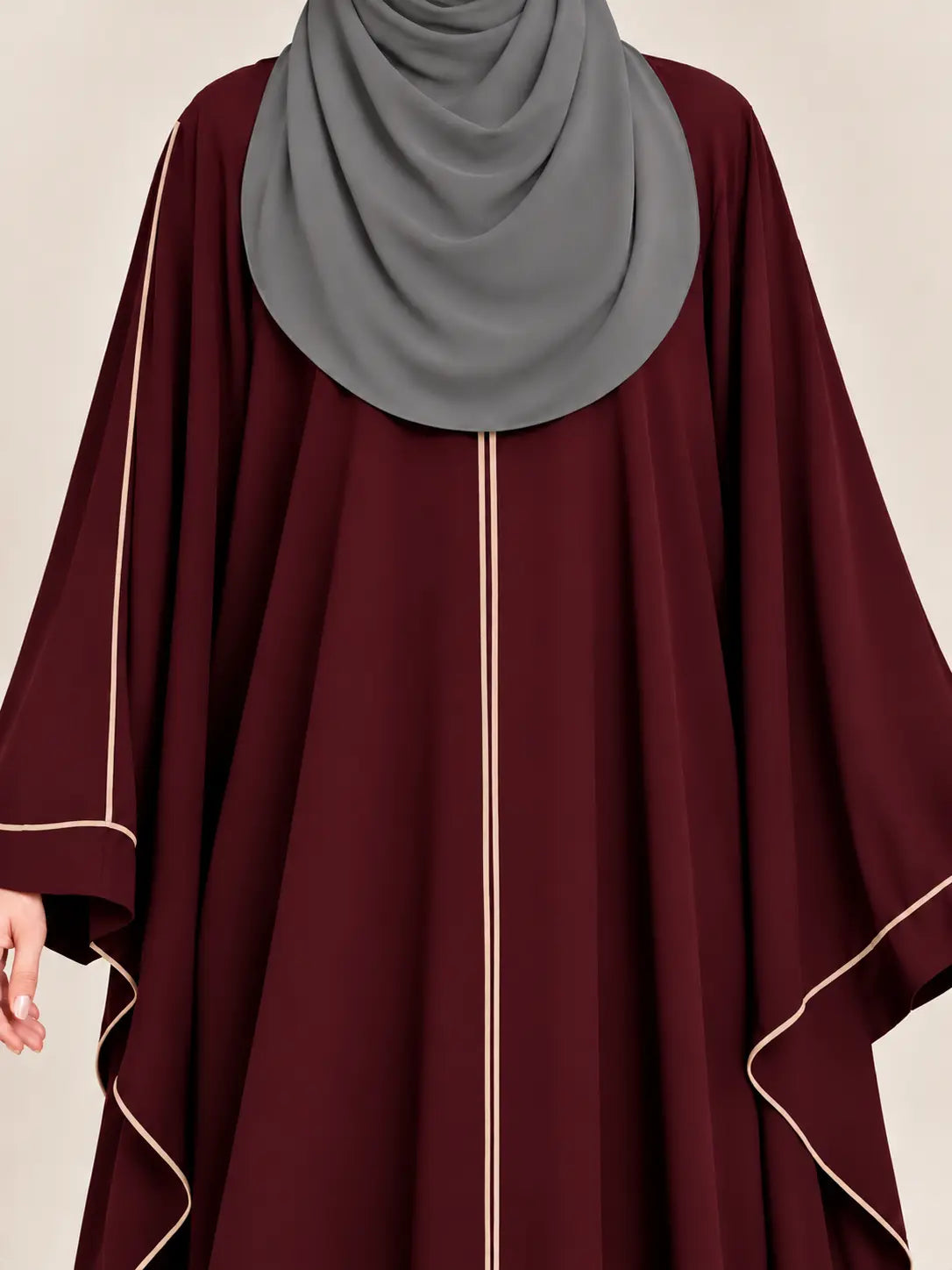 Kaftan Abaya With Contrast Piping