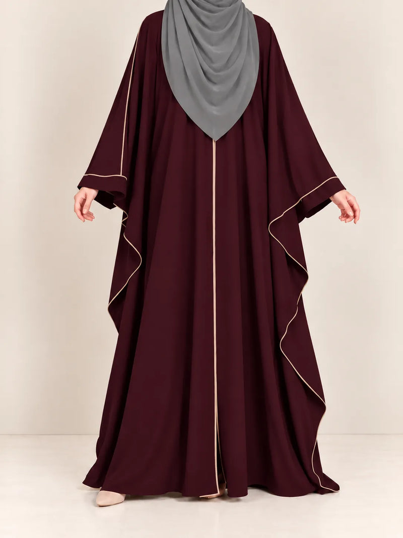 Kaftan Abaya With Contrast Piping