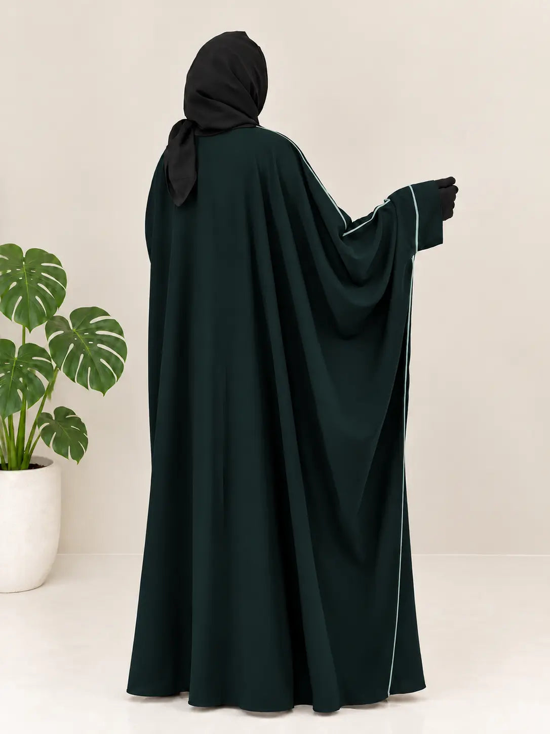 Kaftan Abaya With Contrast Piping