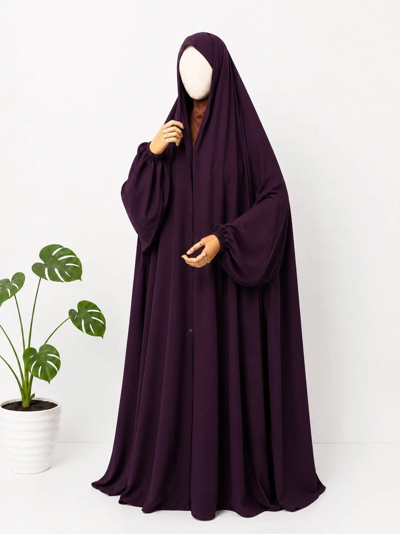 Plum Irani Chadar With Sleeves