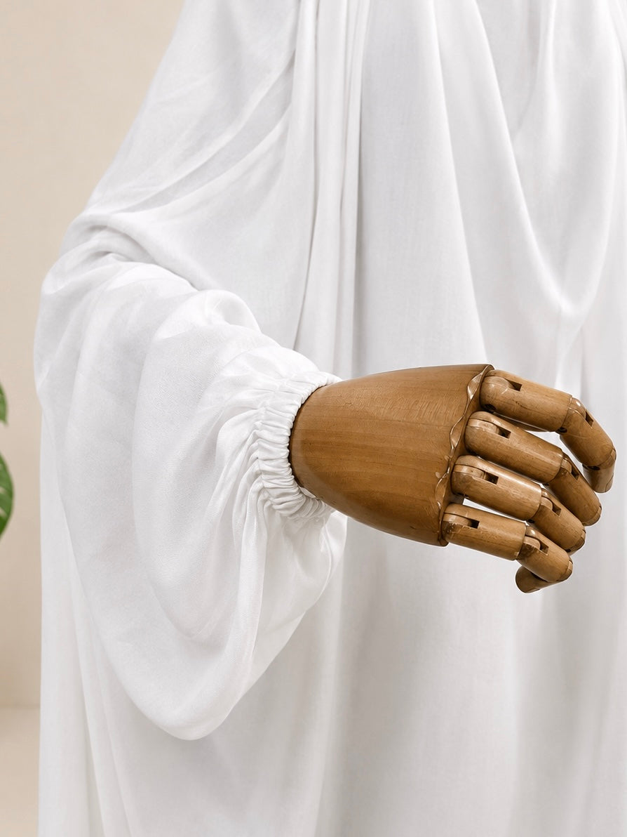 White Solid Prayer Jilbab