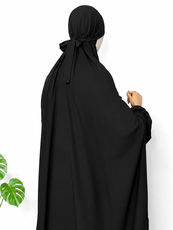Black Solid Prayer Jilbab