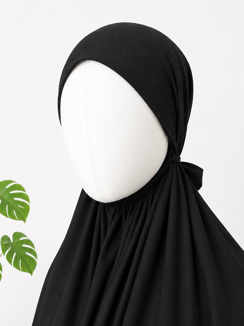 Black Solid Prayer Jilbab