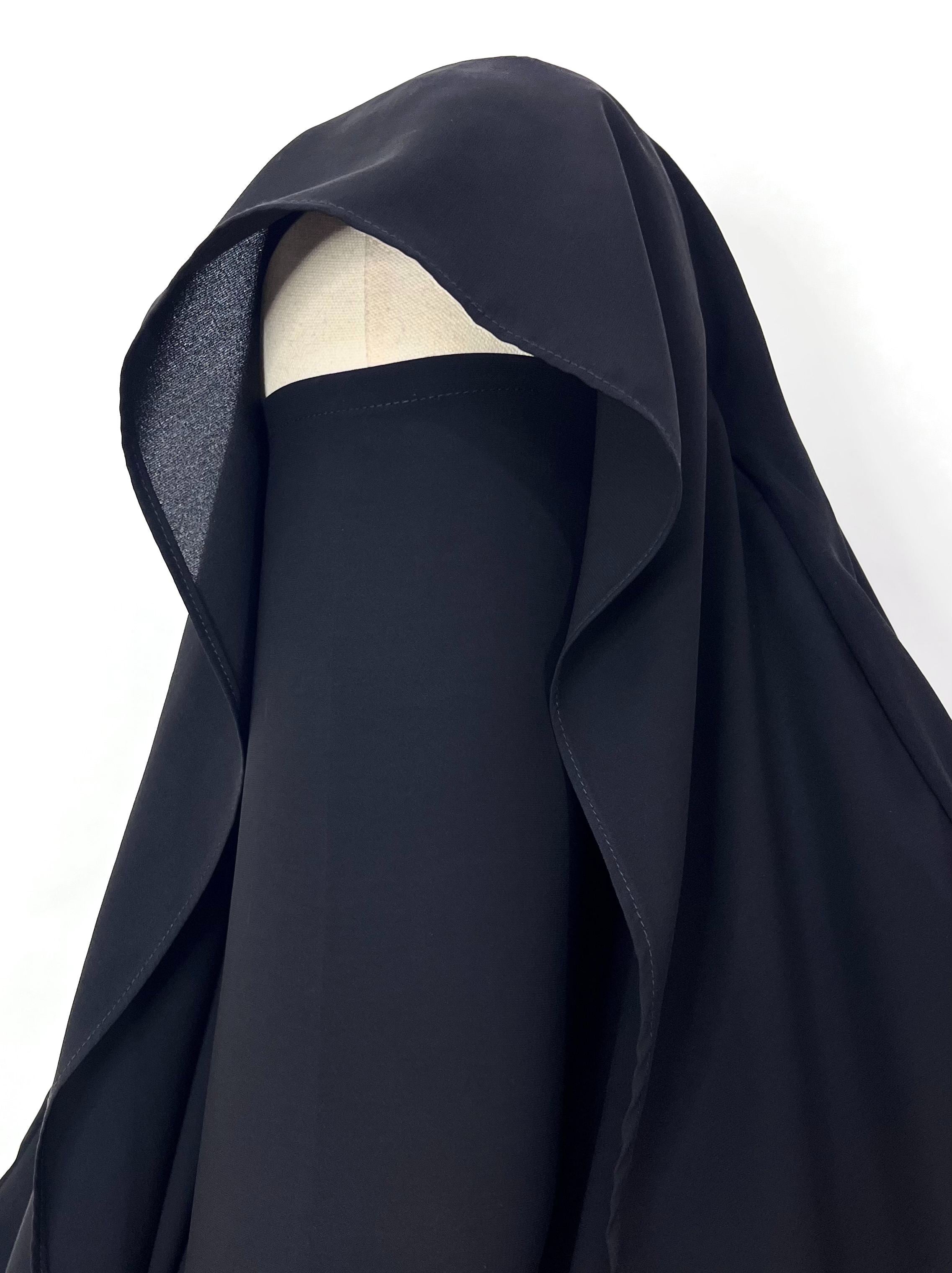 Black Awrah Khimar With Flap