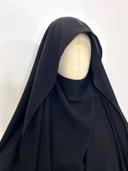 Black Awrah Khimar With Flap