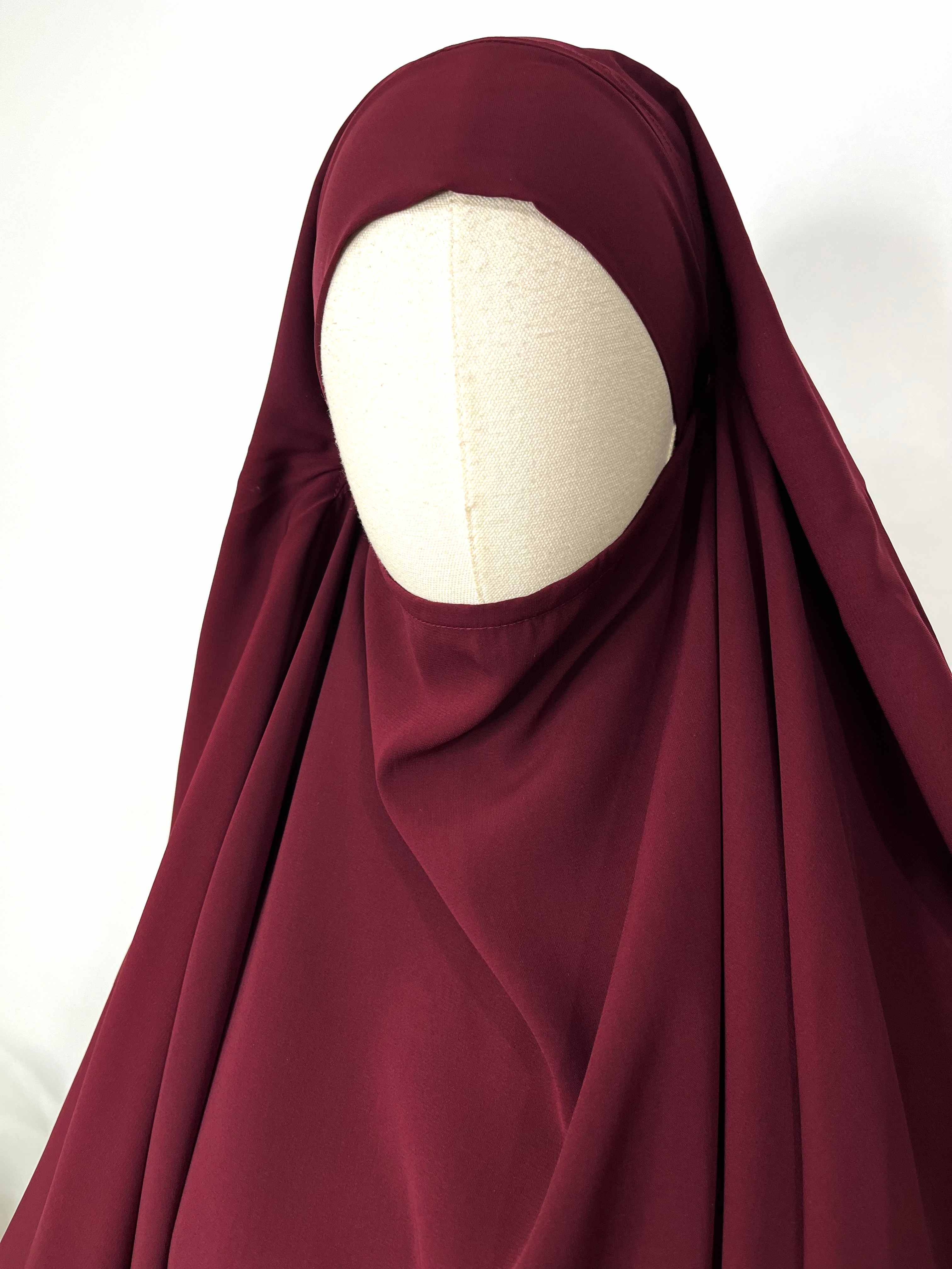 Maroon Round Khimar