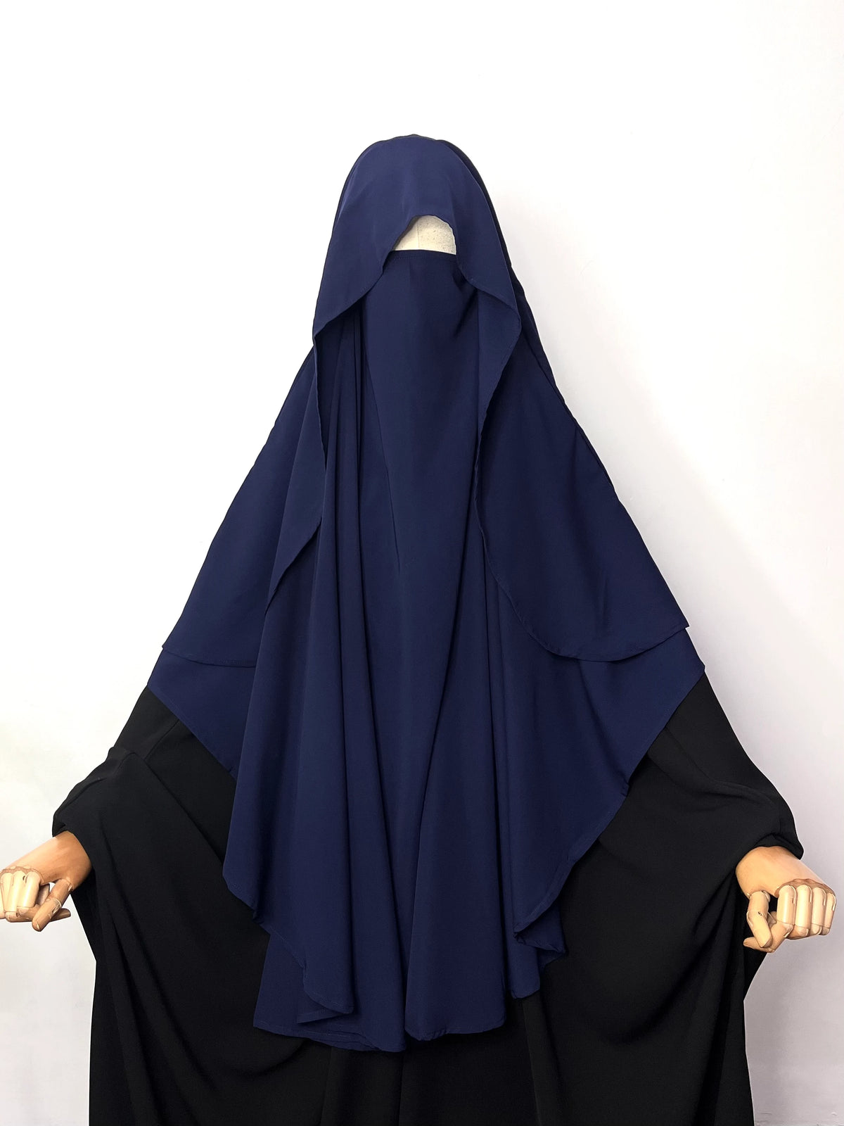 Navy Blue Flap Round Khimar