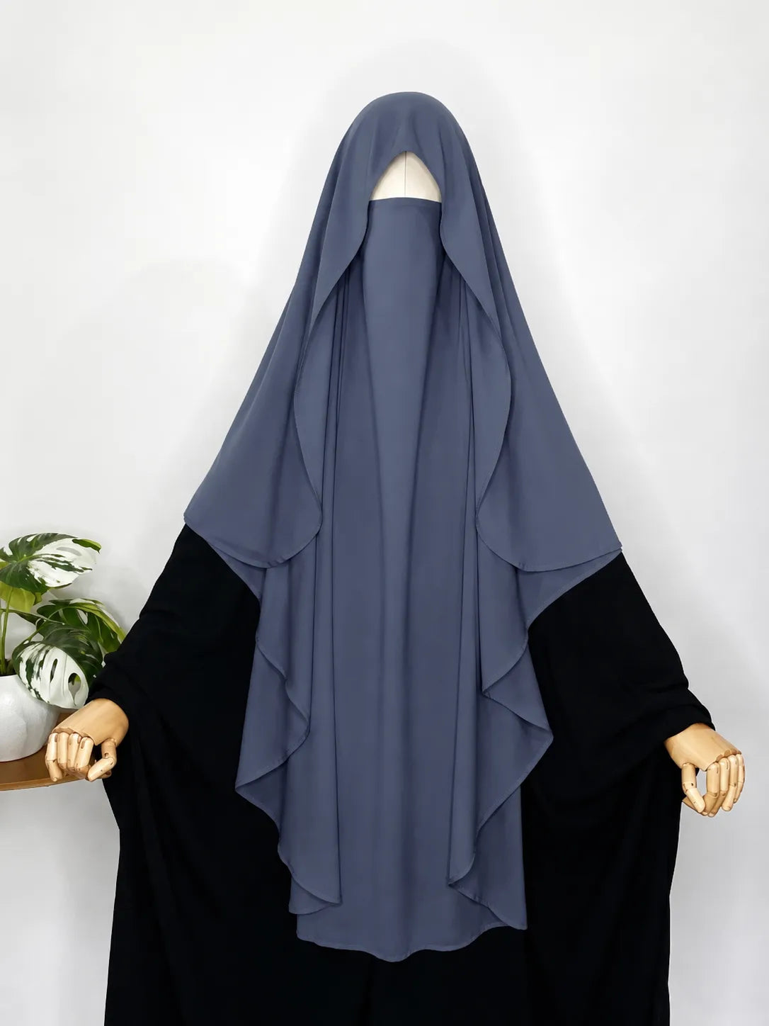 Gray Flap Round Khimar