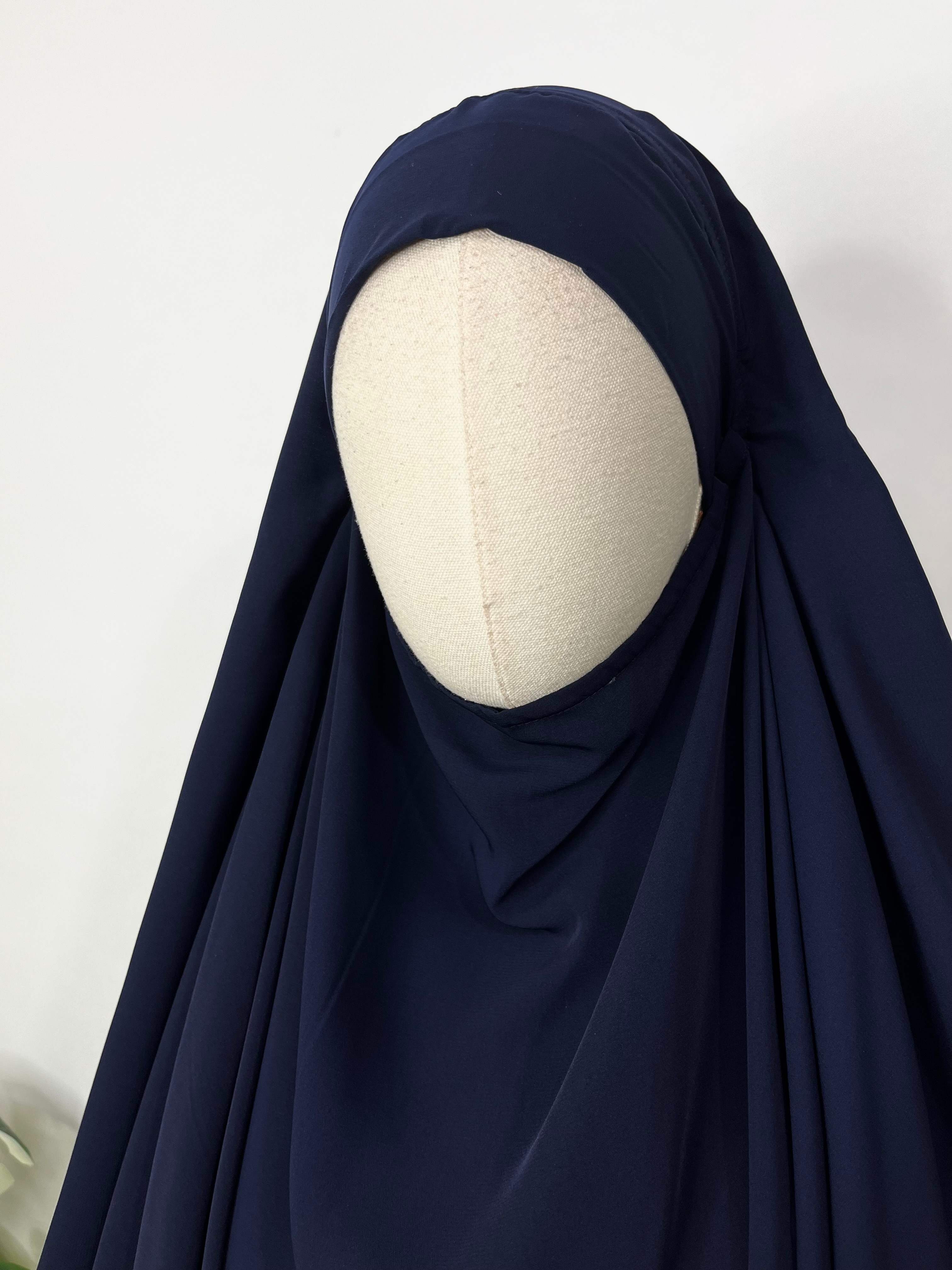 Navy Round Khimar