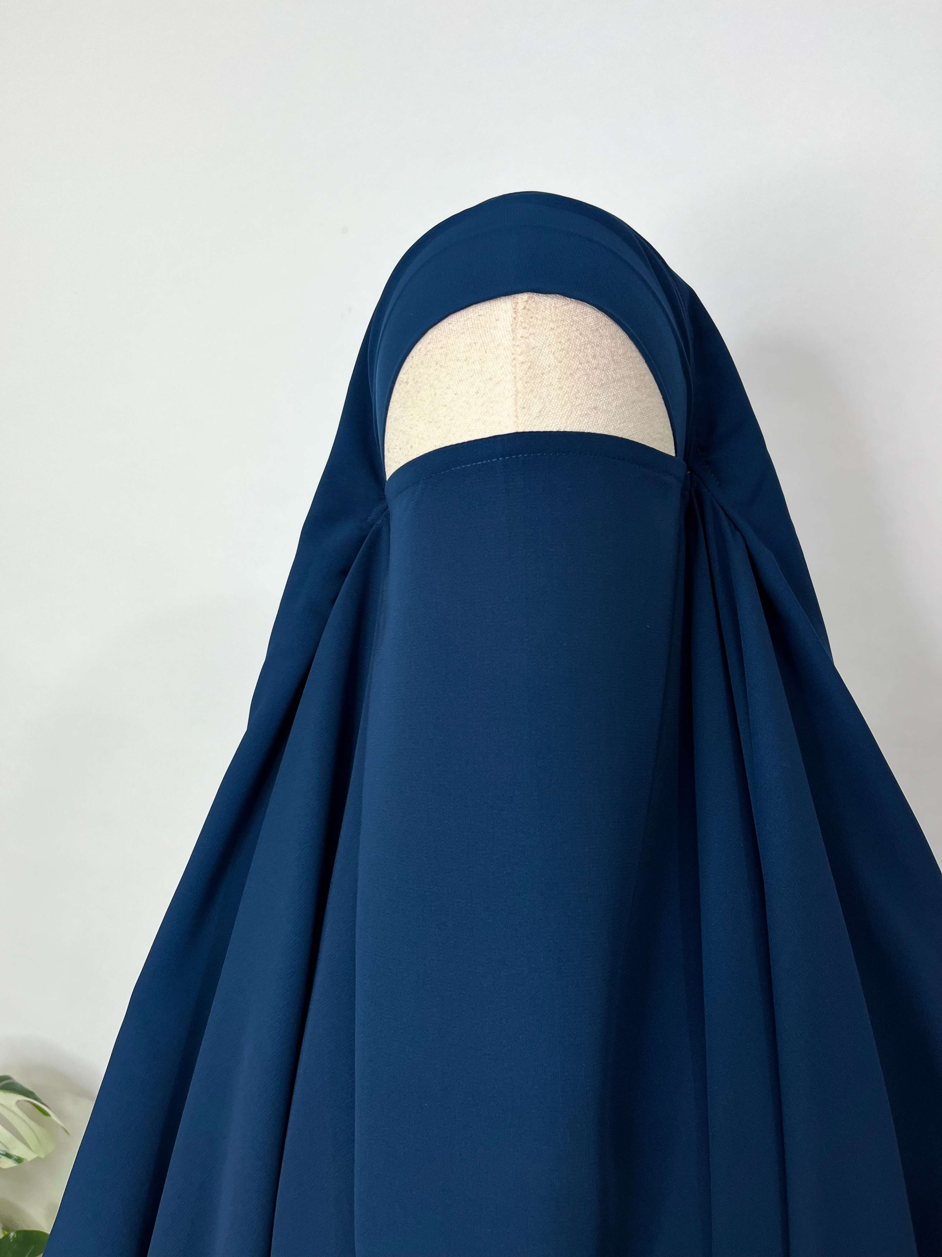 Navy Round Khimar