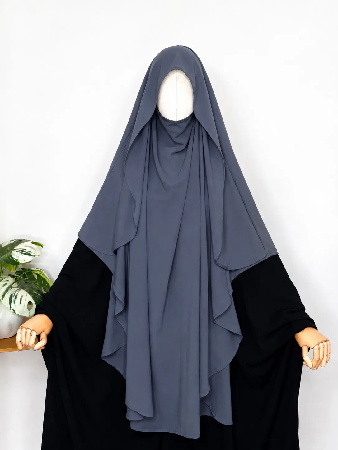 Gray Flap Round Khimar
