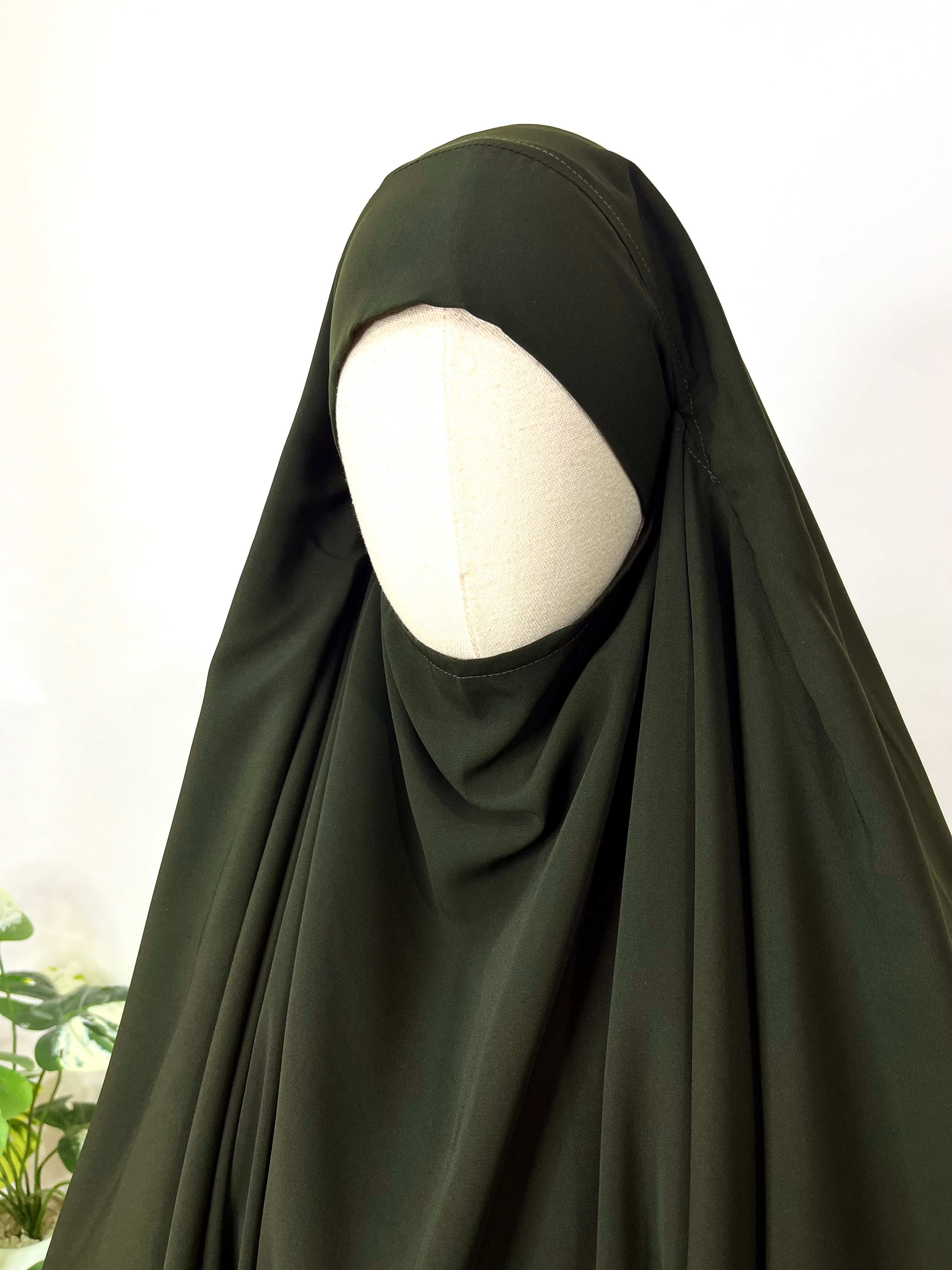 Olive Round Khimar