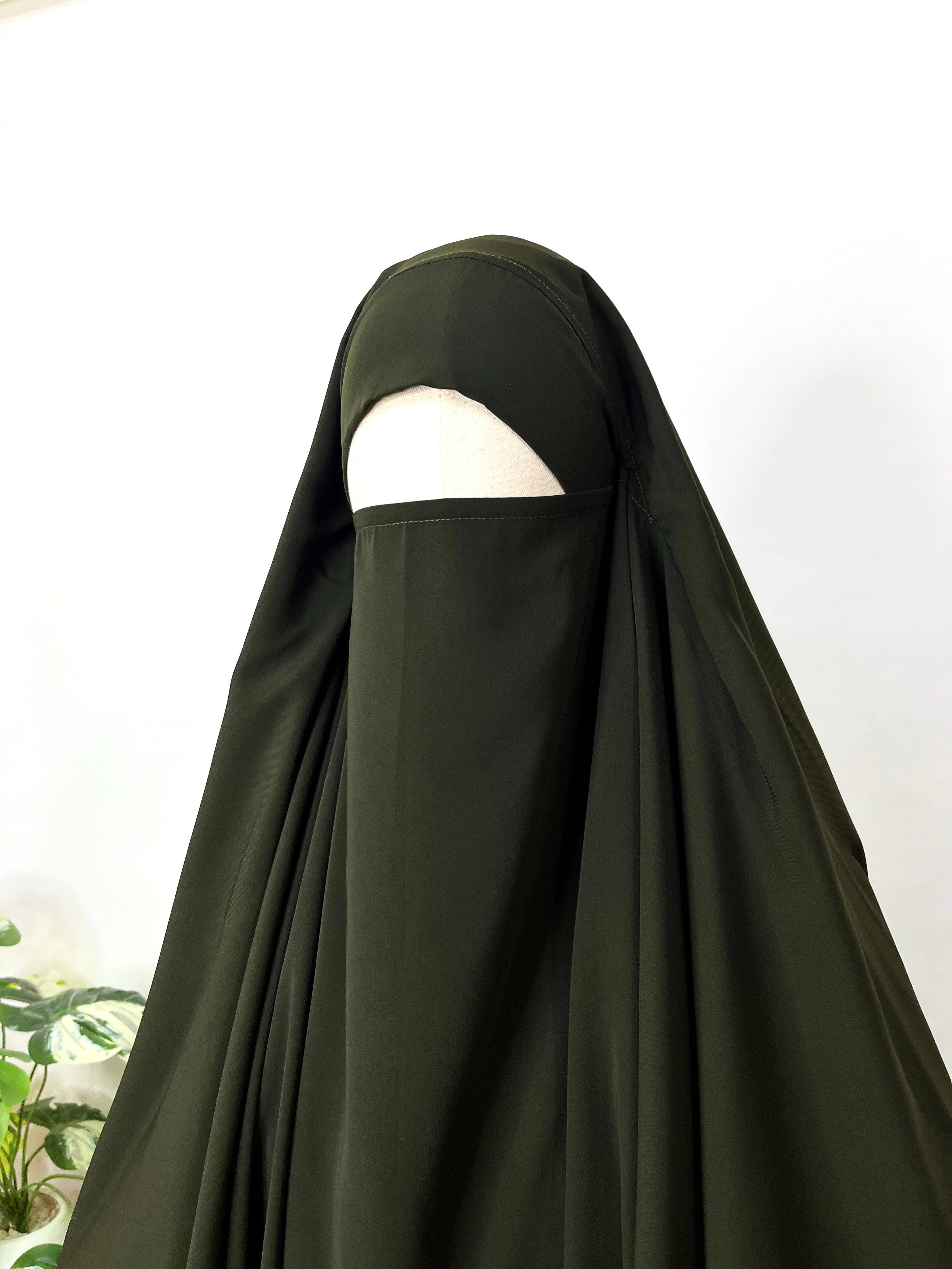 Olive Round Khimar