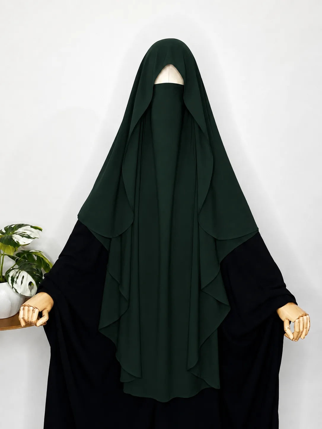 Hunter Green Flap Round Khimar