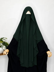 Hunter Green Flap Round Khimar