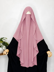 Pastel Pink Flap Round Khimar