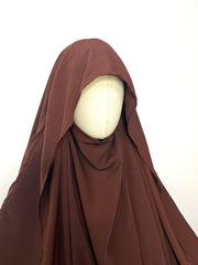Brown Flap Round Khimar