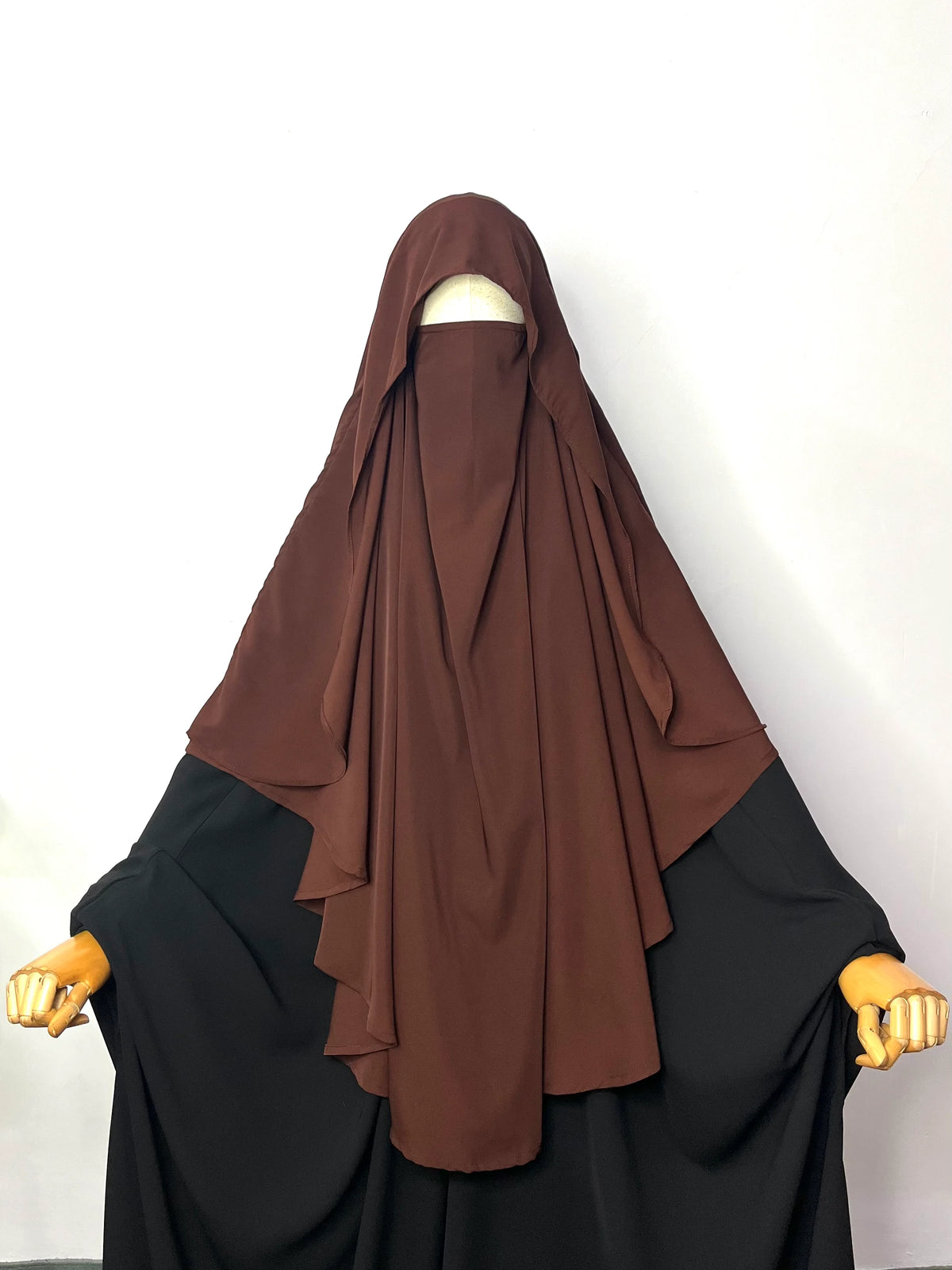 Brown Flap Round Khimar