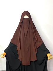 Brown Flap Round Khimar